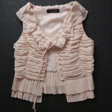 더블 스탠다드 슬리브리스 상의 베이지 USED