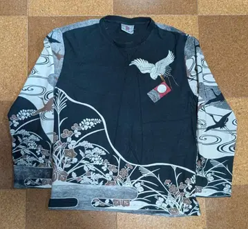 인피니티 [ 학 일본풍 패턴 롱 T셔츠 ]