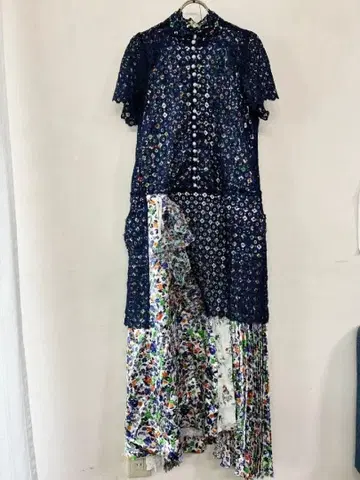 [ 새상품 ] FACETASM 꽃무늬 레이스 반팔 롱 원피스