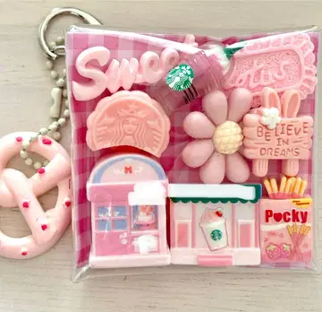 가챠 파우치 카페풍 데코레이션 부품 데코 부품 핑크 계열