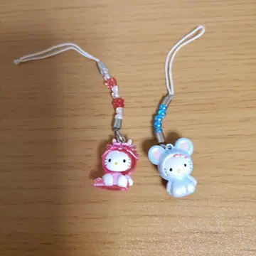 지역 한정 키티 헬로키티 스트랩 쥐띠 십이지 쥐 헤이세이 레트로