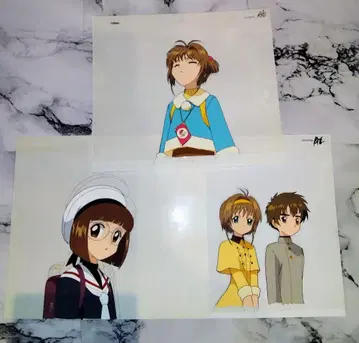 카드캡터 사쿠라 애니메이션 셀화 사쿠라, 샤오랑, 나데시코 3장 세트