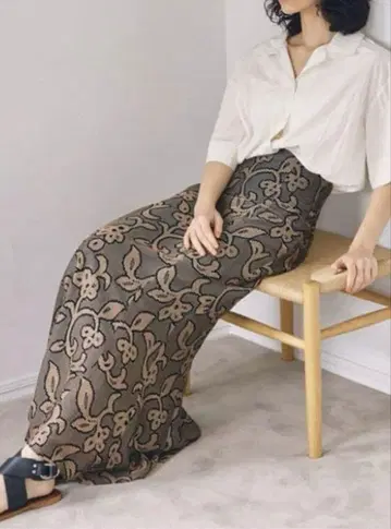 TODAYFUL 자카드 리프 펜슬스커트 정품