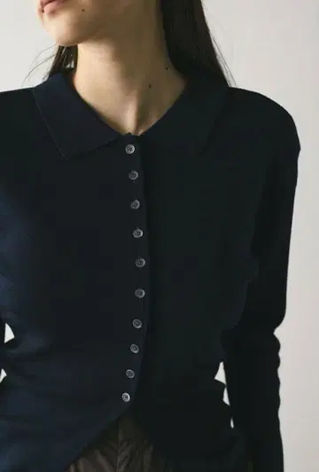 [ 새상품급 ] 2WAY 컬러 니트 폴로 네이비