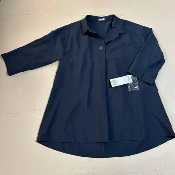 MILE 네이비 오부 소매 셔츠 노에비아