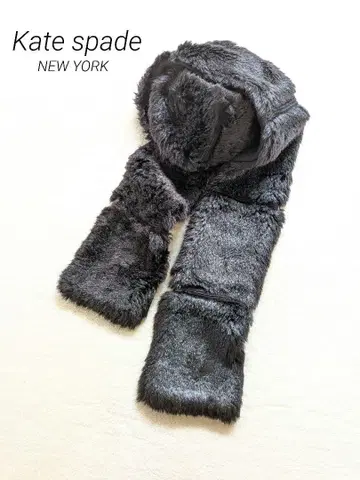 케이트 스페이드 인조 모피 머플러 블랙 익명 배송 당일 발송