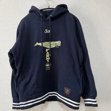 네이비 후드 부착 후드티 FARMS