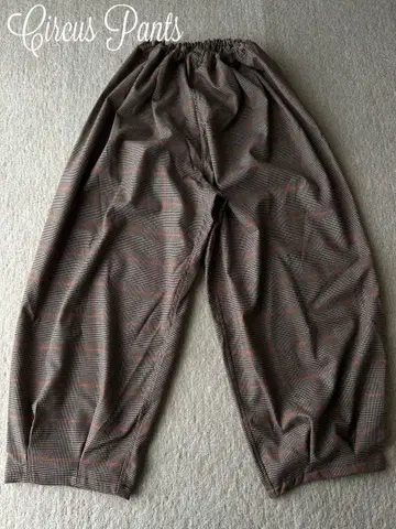 체크 무늬 스트레치 서커스 팬츠