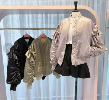 lilLilly 프릴 퍼프 슬리브 MA-1 라벤더