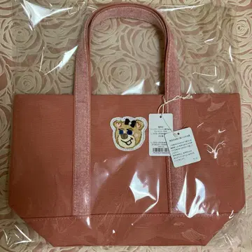 핑크 올드 테디걸 와펜 토트백 작은 사이즈