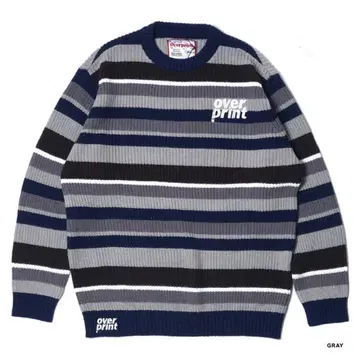 OVER PRINT/BOADER COTTON KNIT -2가지 색상-