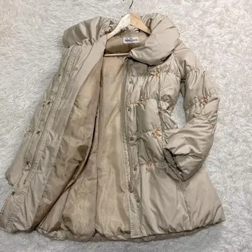 GALLERY VISCONTI 베이지 다운 코트 후드 부착