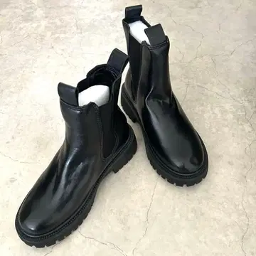 미사용 새상품 사이드 고어 부츠 숏부츠 블랙