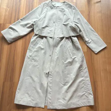 iki 롱 스프링 코트 라이트 그레이