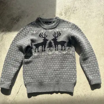 BEAUTY&YOUTH 루돌프 무늬 스웨터 L 그레이