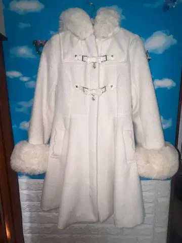 LIZLISA 리본 벨트 후드 코트 화이트