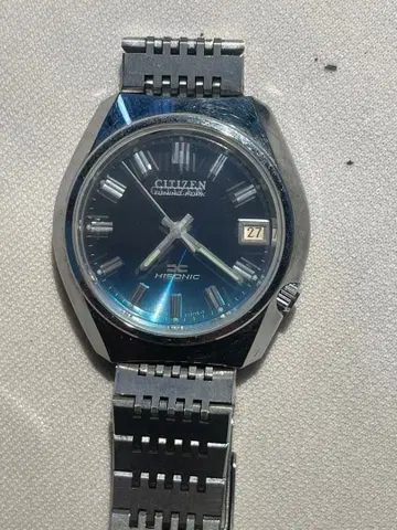 CITIZEN HIDONIC 블루 다이얼 팔각형 케이스