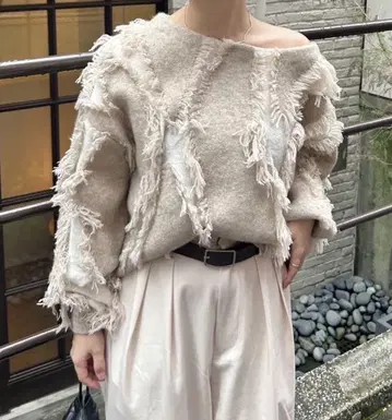 mystic 프린지 니트