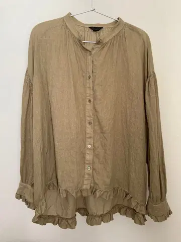 HUG O WAR 프릴 린넨 셔츠 허그아워