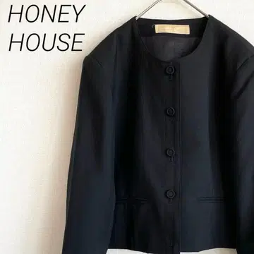 HONEY HOUSE 노카라 자켓 모 100% 심플 안감 부착