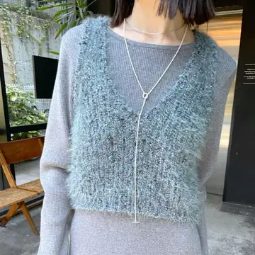 mystic 니트 베스트 원피스 세트 그레이