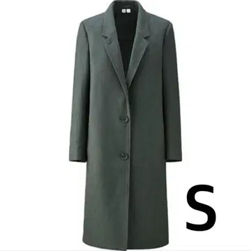 UNIQLOU 유니클로 울 블렌드 체스터 코트 그린 S 올리브