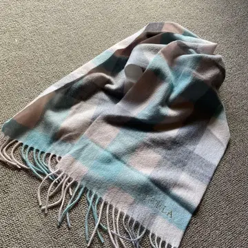 훌라 부드러운 체크 캐시미어 머플러 (택 포함)