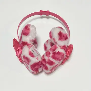 디즈니 미니 미키 귀도리 레오파드 무늬 핑크 레오파드 무늬 귀마개