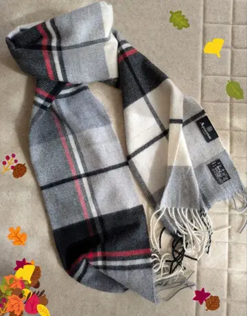 머플러 (체크 캐시미어 아쿠아 스큐텀)