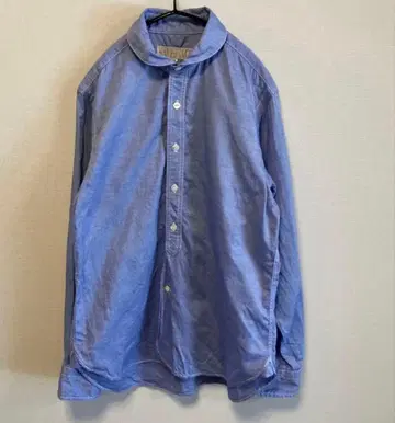 하버색 긴팔 셔츠 린넨 혼방 블루 사이즈 M