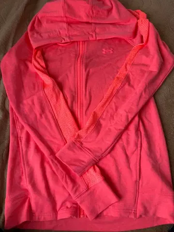 언더 아머 핑크 풀 집업 후드티