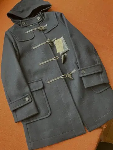 MUJI 더플 코트 M 네이비 후드 부착