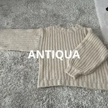 ANTIQUE 크림색 니트 스웨터 긴팔