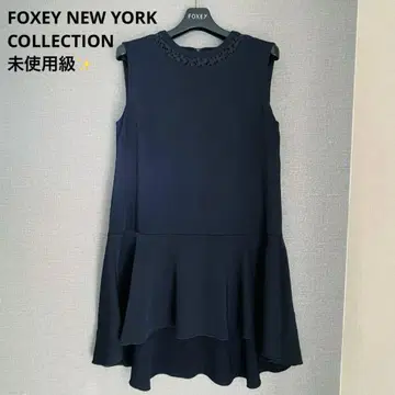 고급 폭시 컬렉션 프릴 플럼 원피스 튜닉 블랙 미사용급