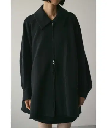 스타일 믹서 턱 슬리브 텐트 라인 자켓 블랙