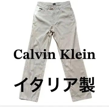 캘빈클라인 CK 베이지 스트레이트 팬츠 이탈리아제 M 남녀 공용