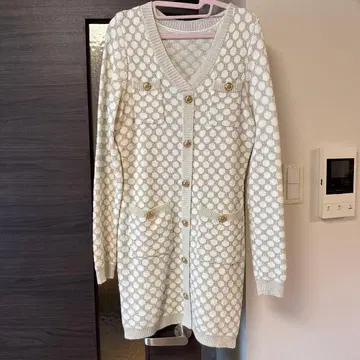 화이트 도트 니트 원피스