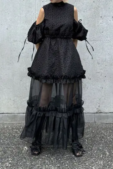 CEREAL ROMANTIC GRACEFUL DRESS BLACK