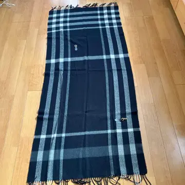 블랙 아이보리 체크 스톨