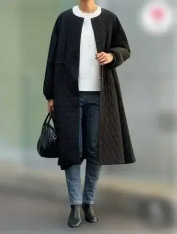 비어즐리 소매 벌룬 퀼트 코트