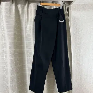 블랙 랩 스타일 와이드 팬츠