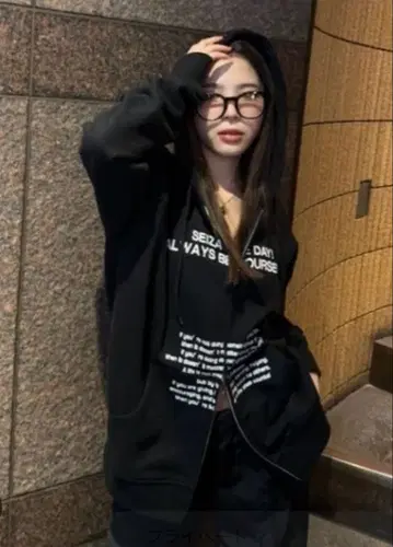 LAGUA GEM 레터링 빅 후디 후드티