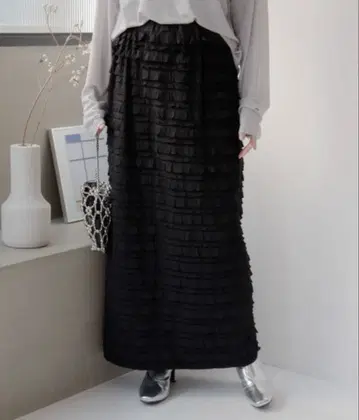 slattgir 큰 키 컷 프릴 캉캉 스커트 블랙