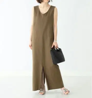 Y003 데미룩스 빔즈 롱 원피스 F 브라운 슬리브리스