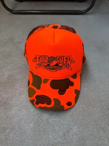 THRASHER 오렌지 카모플라쥬 캡
