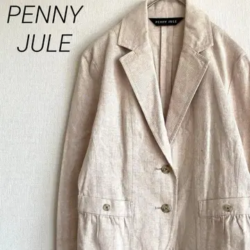 PENNY JULE 테일러드 자켓 마 혼방 포켓 부착 심플 겉옷