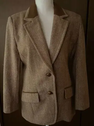 브라운 헤링본 테일러드 자켓