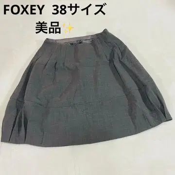 새상품급 폭시 FOXEY 플레어 스커트 무릎 기장 울 38 사이즈