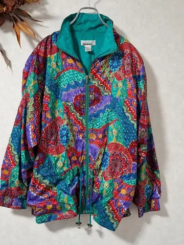 레어 90s Lavon 라봉 올 패턴 블루종 나일론 자켓 PL