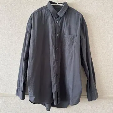블루 그레이 긴팔 셔츠 가슴 포켓 부착 새상품급